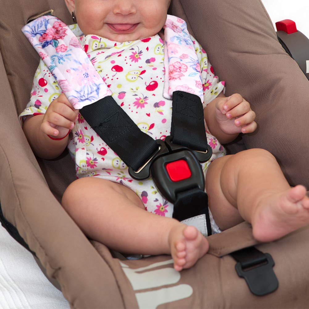 Baby Car Seat Cover & Stroller Seat Strap Covers Boys and Girls, No Touching Sign Canopy and Car Seat Straps Shoulder Pads, Multiuse Nursing Covers for Breastfeeding, Seat Belt Protectors for Kids - Image 9