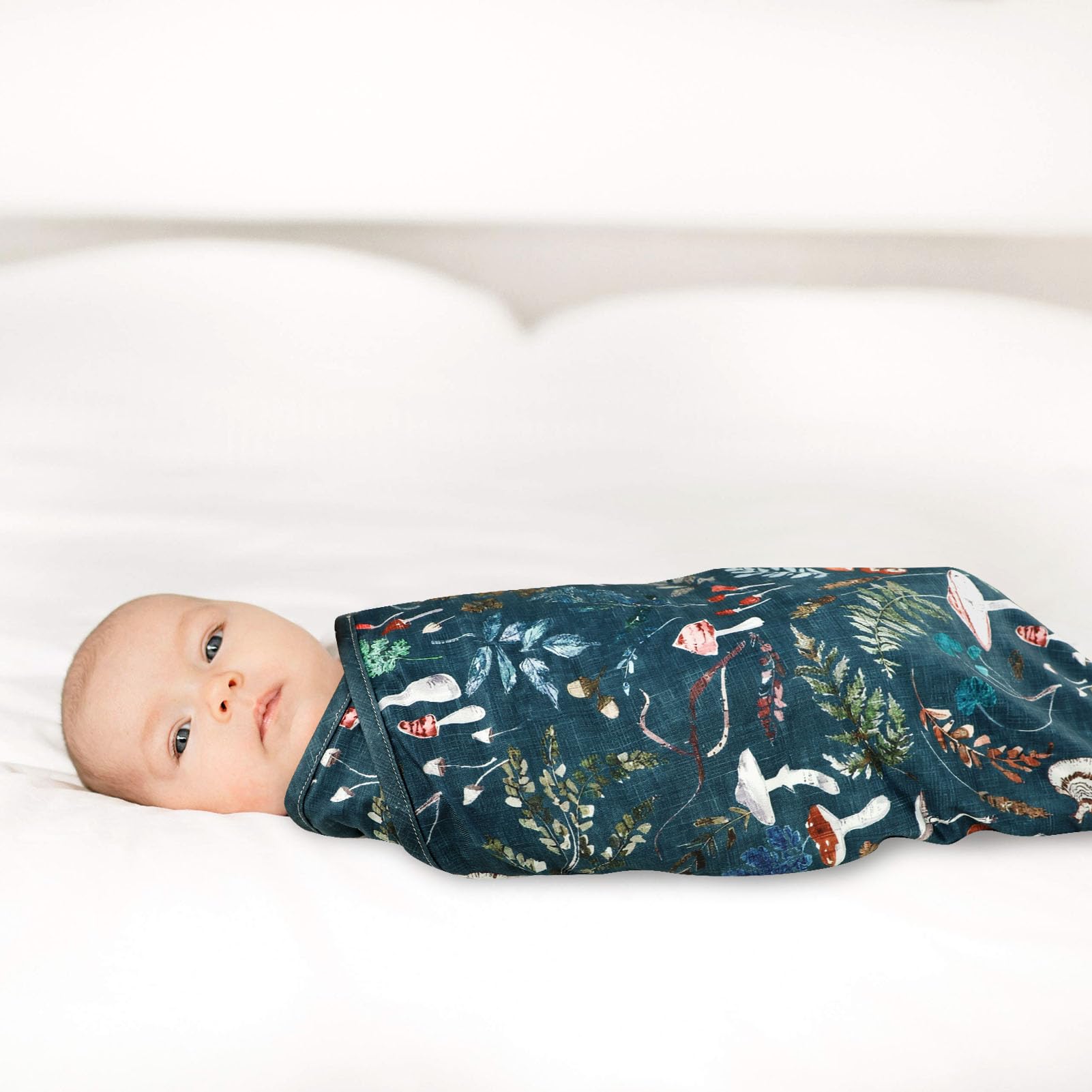 Baby Swaddle Blanket, Jersey Knitted Receiving Blanket for Boys and Girls, Soft Stretchy Double Layer Nursery Blankets, Mushroom - Image 4