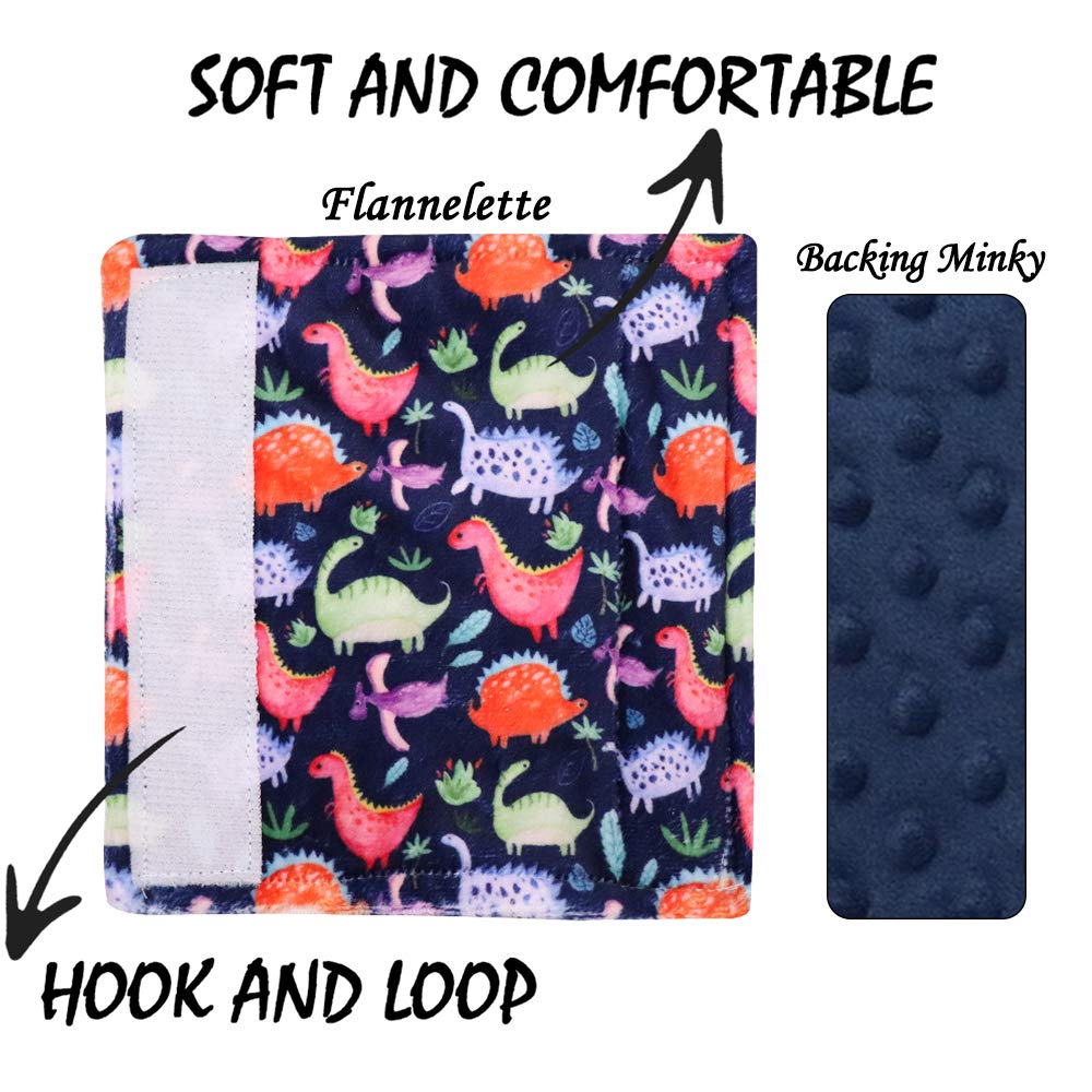 Car Seat Cover for Babies, Carseat Strap Cover, Dinosaur Infant Carseat Canopy and Minky Seat Shoulder Pad for Boys Girls - Image 6