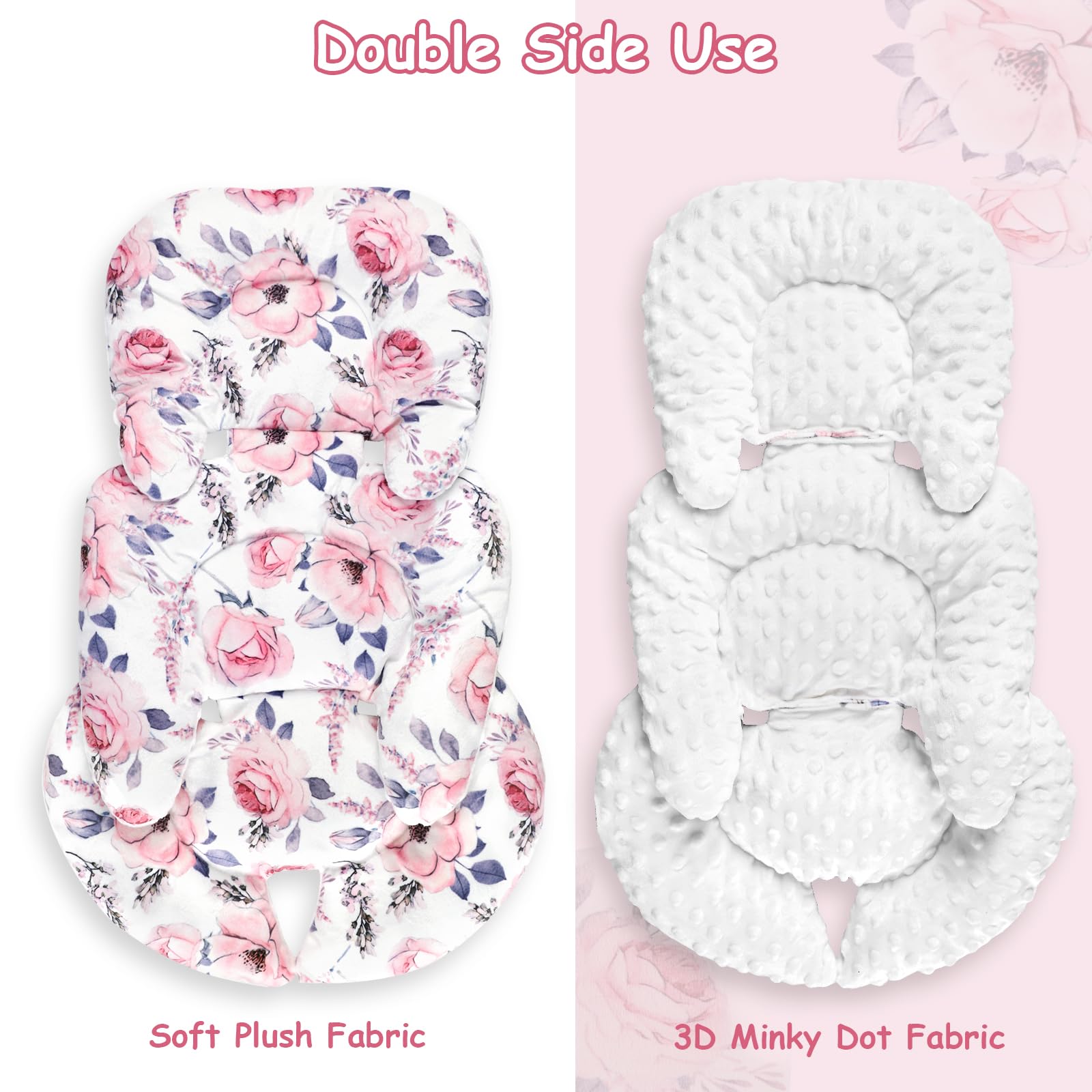 Car Seat Cover Baby, Infant Car Seat Insert, Peekaboo Opening Carseat Covers Baby, Universal Car Seat Canopy Cover & Nursing Cover, 360° Full Coverage Sun & Wind Protector, Floral - Image 7