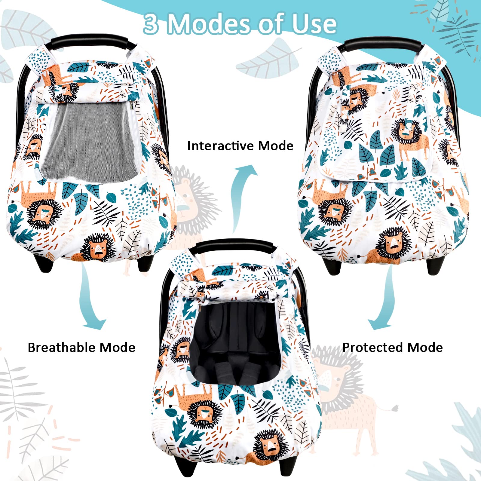 Car Seat Covers for Babies, Nursing Pillow Cover, Carseat Cvoer for Boys and Girls, Breastfeeding Pillow Cover, Lion - Image 4