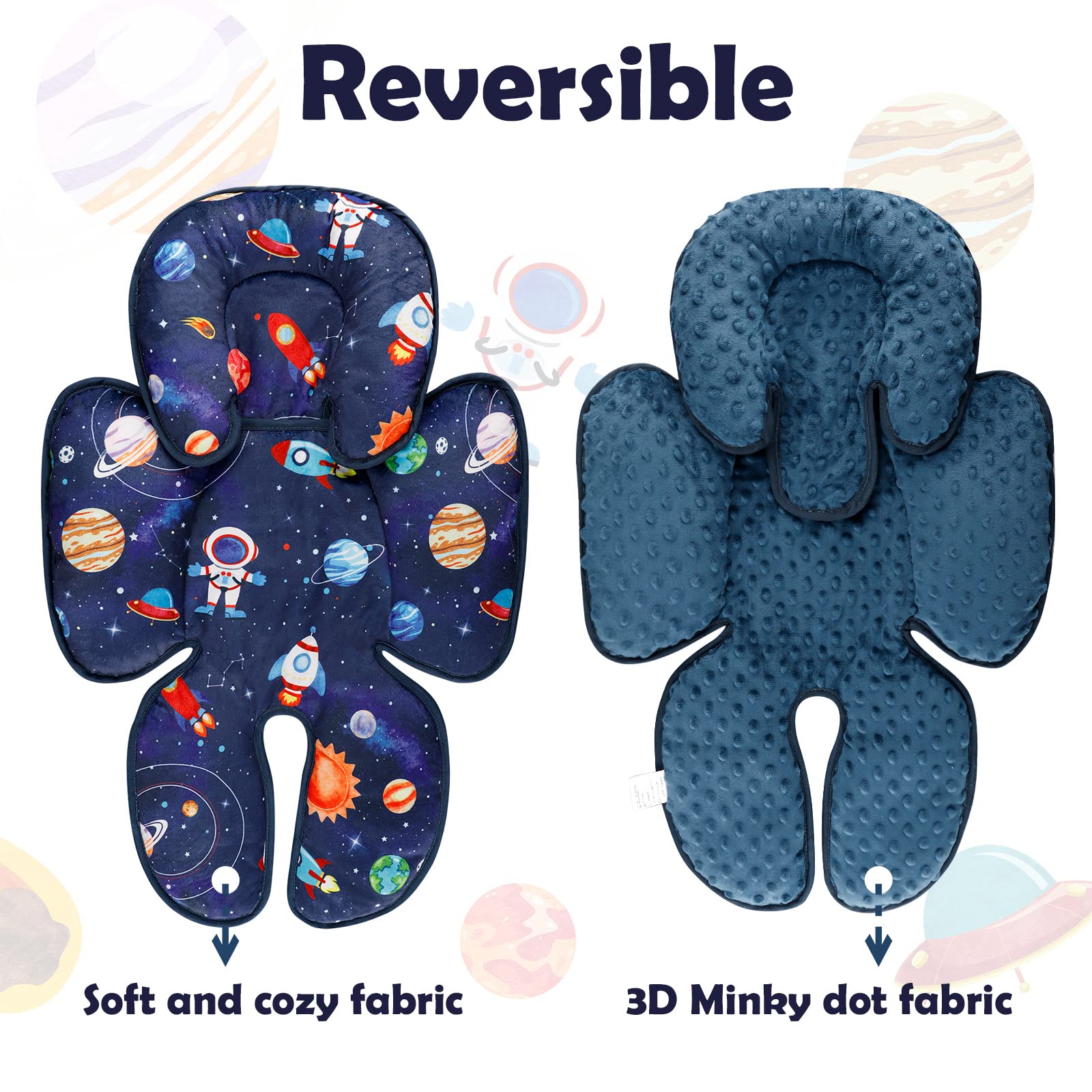 Car Seat Cover for Babies, Baby Caerseat Head & Body Support, Carseat Cover Boys, Space Infant Carseat Insert - Image 5