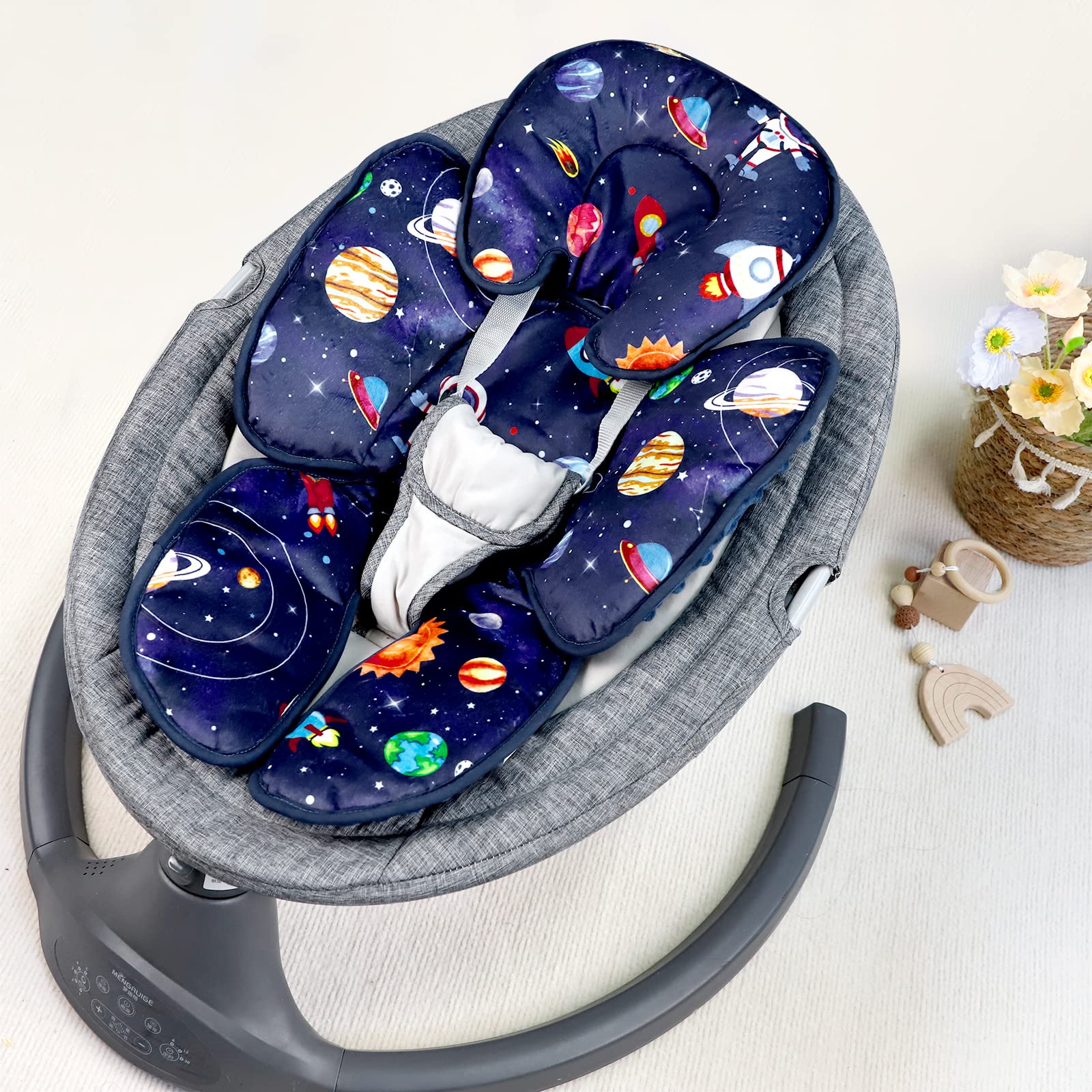 Car Seat Cover for Babies, Baby Caerseat Head & Body Support, Carseat Cover Boys, Space Infant Carseat Insert - Image 7