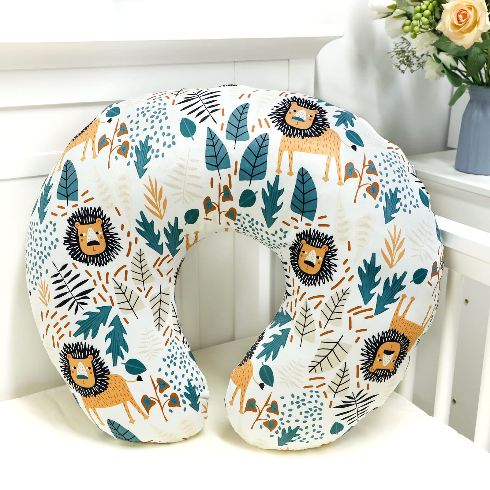 Car Seat Covers for Babies, Nursing Pillow Cover, Carseat Cvoer for Boys and Girls, Breastfeeding Pillow Cover, Lion - Image 6