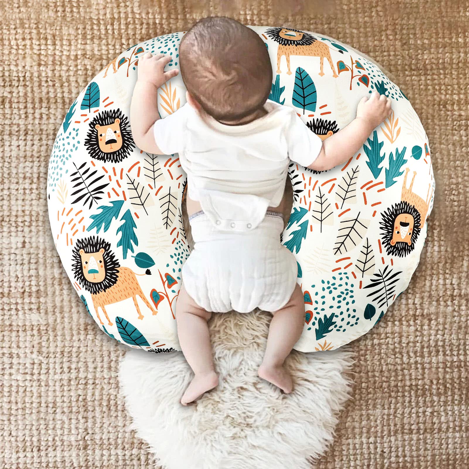 Car Seat Covers for Babies, Nursing Pillow Cover, Carseat Cvoer for Boys and Girls, Breastfeeding Pillow Cover, Lion - Image 7