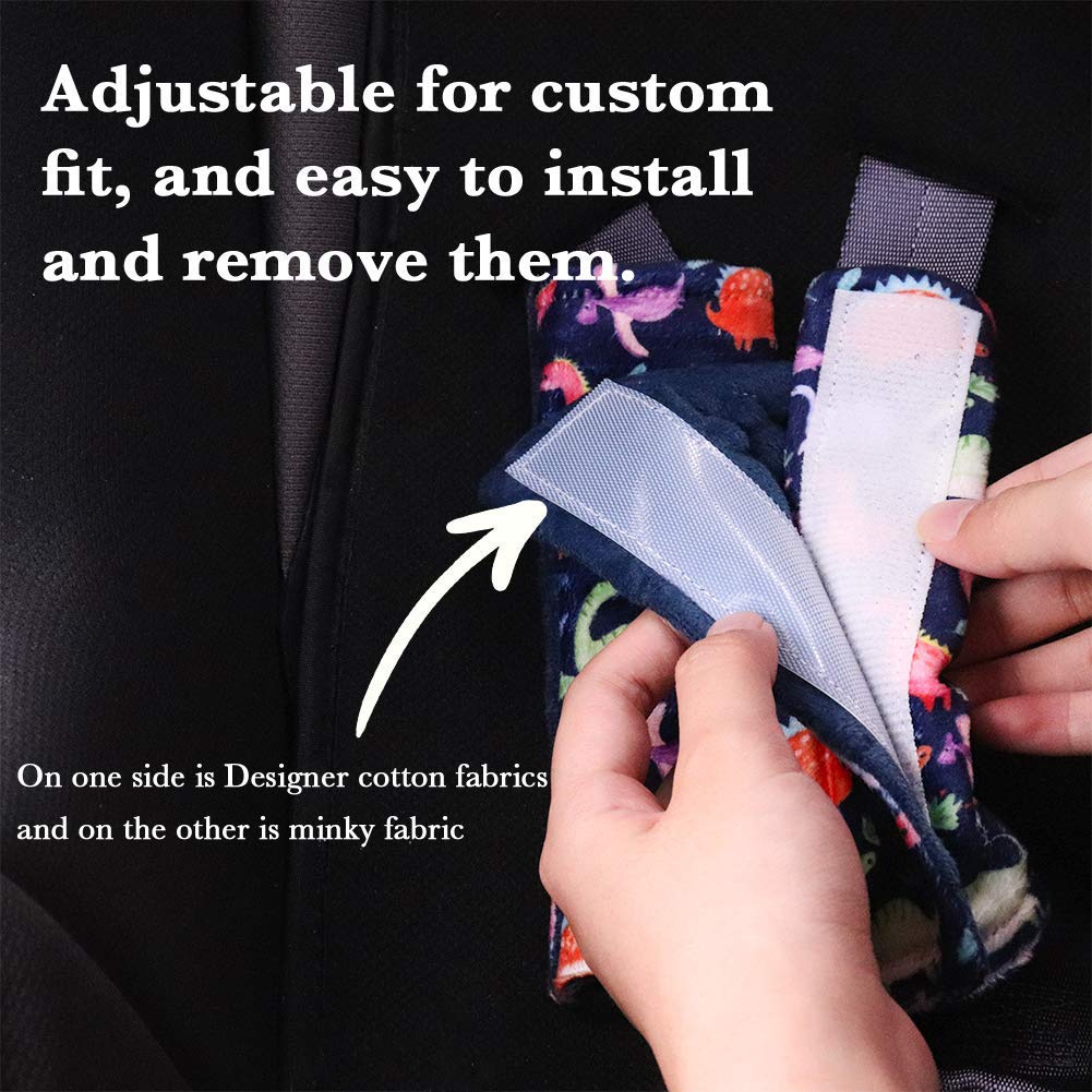 Infant Canopy Cover & Seat Belt Covers for Baby, No Touching Sign Car Seat Covers and Toddlers Stroller Seat Strap Covers, Multiuse Nursing Covers for Breastfeeding, Seat Belt Protectors for Ki - Image 7