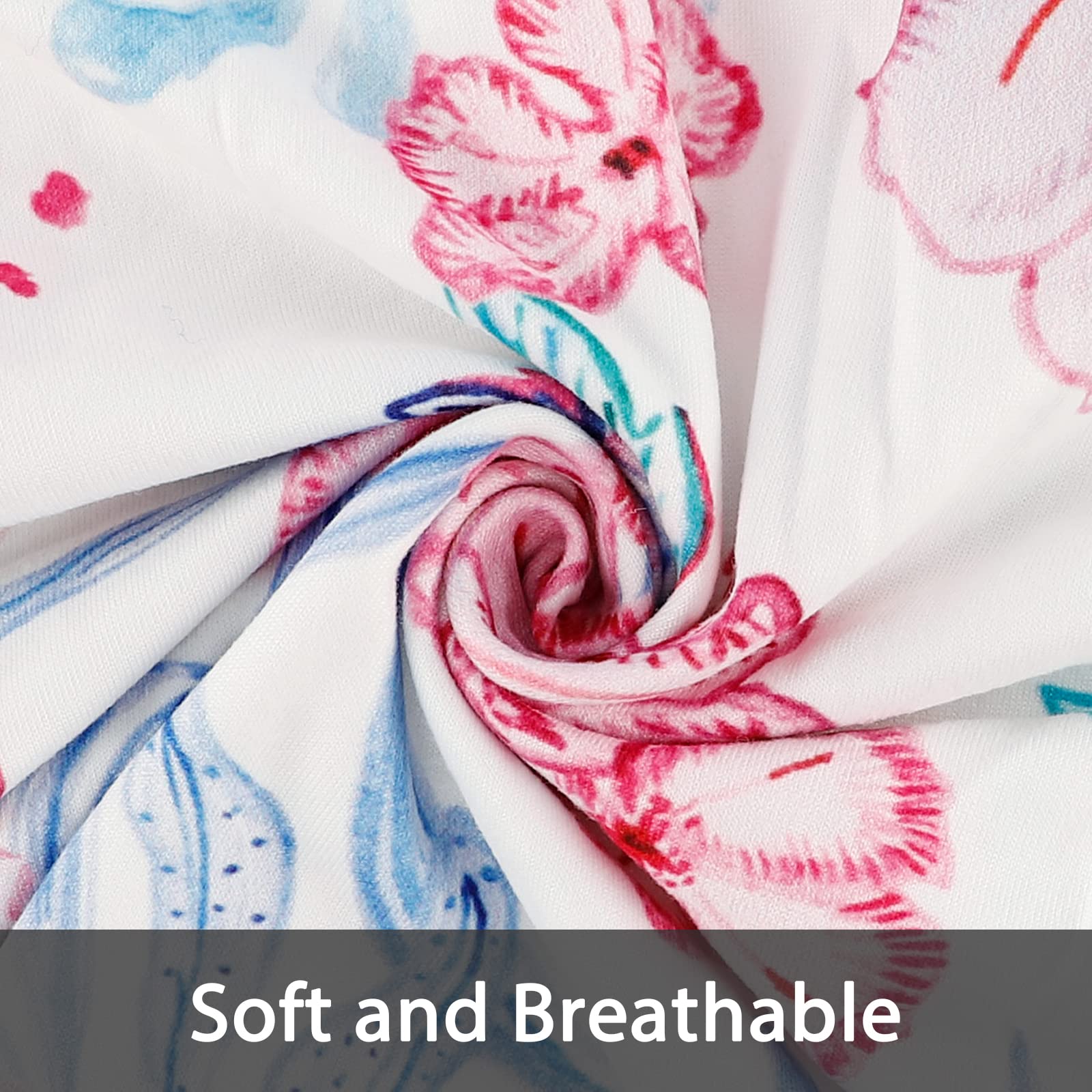 SWESEN 2 Pack Nursing Pillow Cover for Baby Girls, Breastfeeding Pillow Slipcover, Soft Stretchy Snug Fits On Infant Nursing Pillow, Machine Washable & Breathable, Floral - Image 3