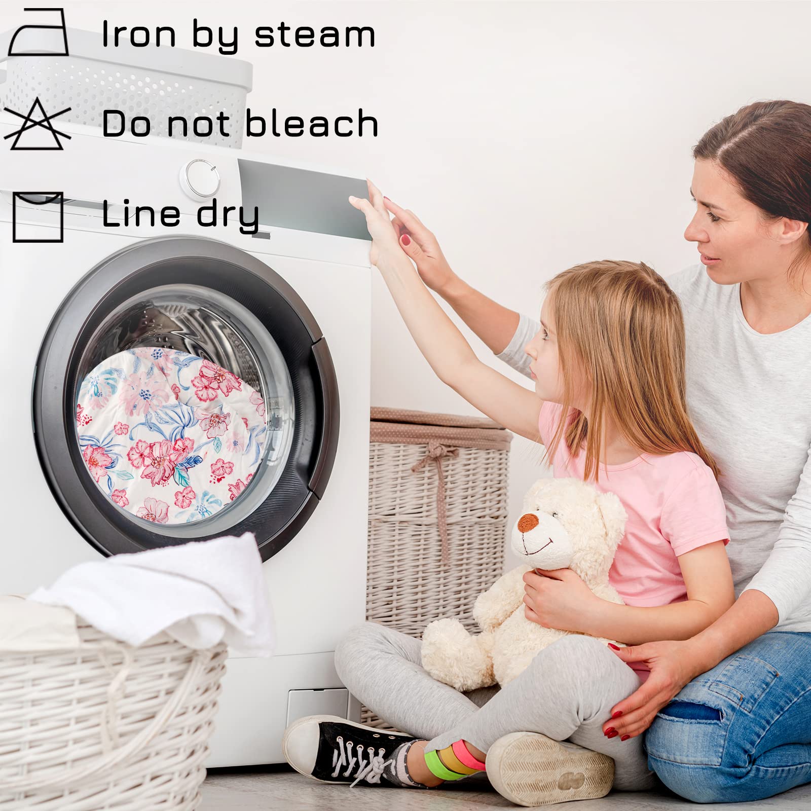 SWESEN 2 Pack Nursing Pillow Cover for Baby Girls, Breastfeeding Pillow Slipcover, Soft Stretchy Snug Fits On Infant Nursing Pillow, Machine Washable & Breathable, Floral - Image 7