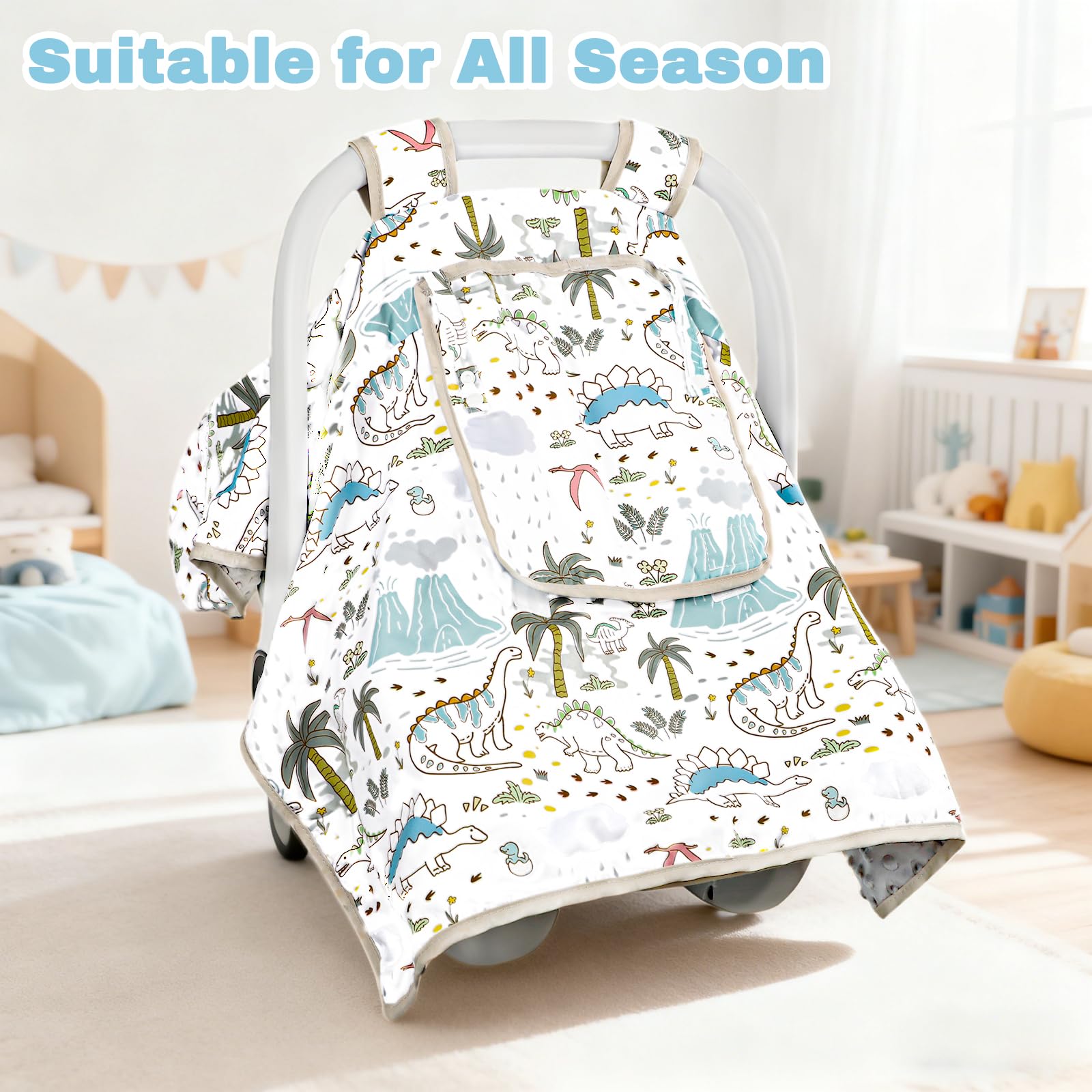 Nursing Pillow Covers, Car Seat Cover Baby， Ultra Soft Nursing Cover for Breastfeeding Pillows, Stretchy Nursing Pillow Slipcover for Baby Girls Boys, Fits Standard Baby Pillow, Dinosaurs, Green - Image 8