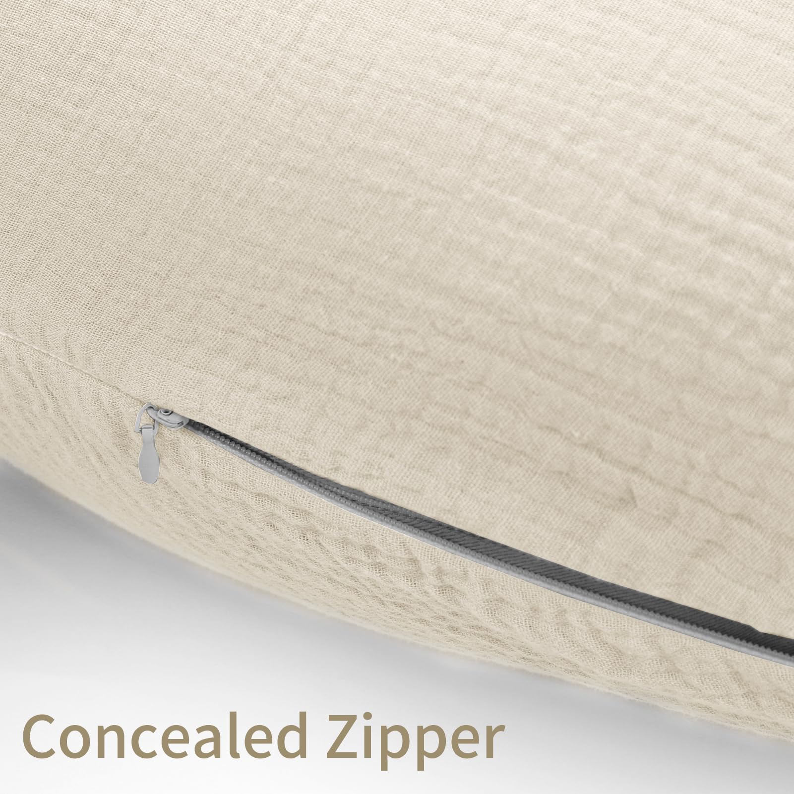 SWESEN Muslin Nursing Pillow Cover, Soft Removable Cover for Breastfeeding Pillows, Pillow Slipcover for Baby Boys and Girls, Comfortable & Breathable, Apricot, Washable (Only Cover) - Image 4