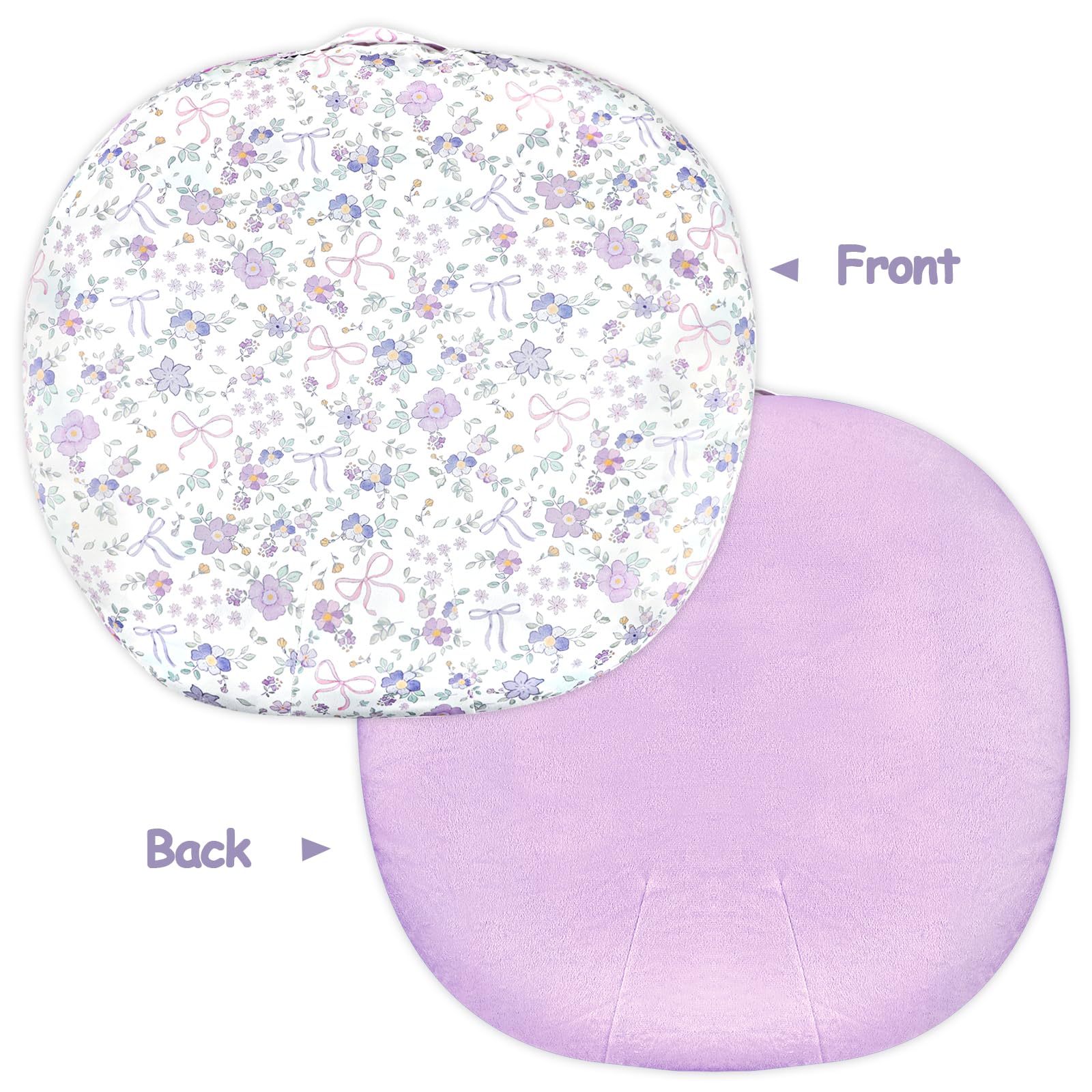 SWESEN Newborn Lounger Cover, 1 Pack Soft Removable Slipcovers for Infant Lounger, Cozy Baby Lounger Cover for Boys and Girls, Covers Only, Purple Floral - Image 6