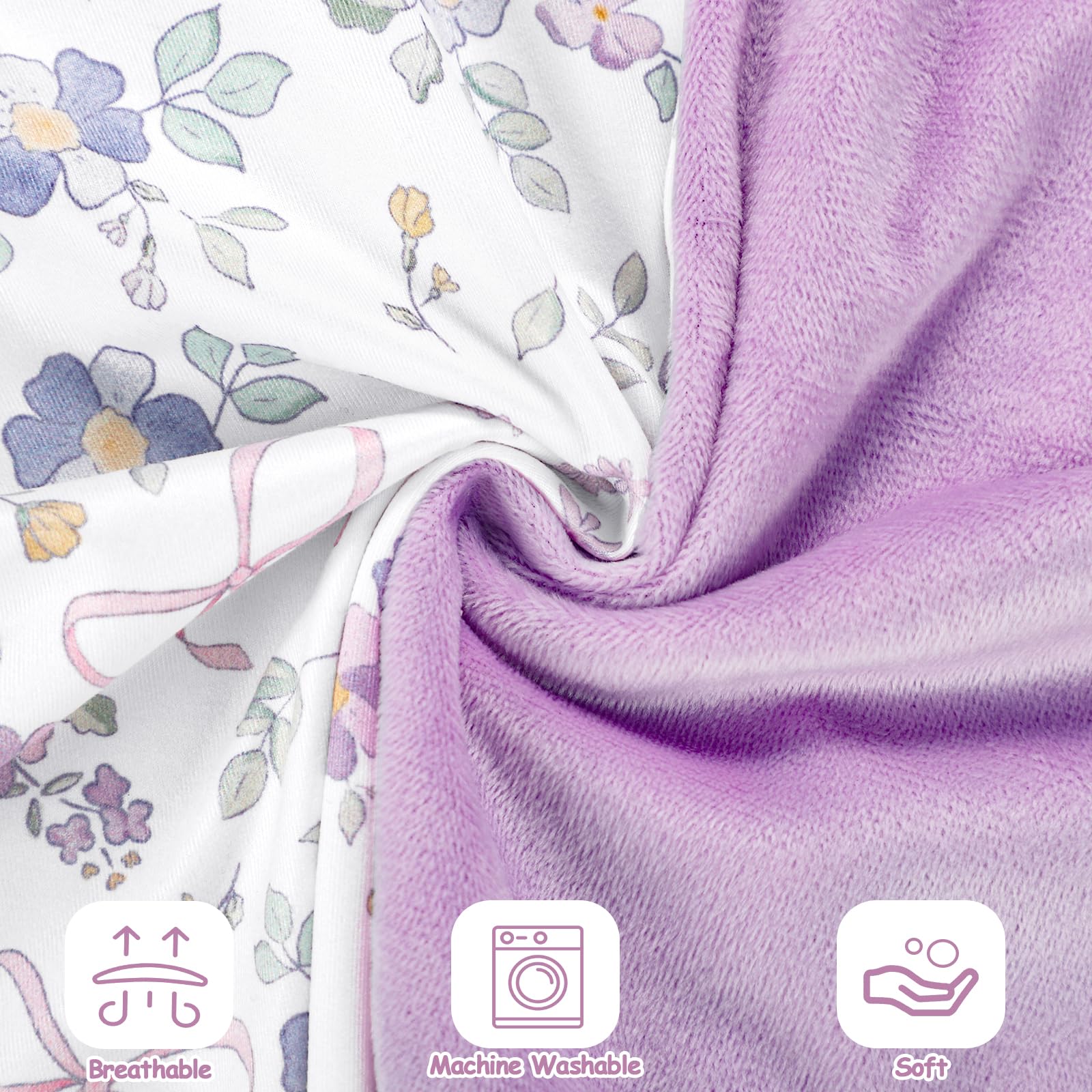 SWESEN Nursing Pillow Cover, 1 Pack Stretchy Slipcovers for Breastfeeding Pillows, Super Soft Removable Nursing Pillow Case for Baby Boy and Girls, Purple - Image 3