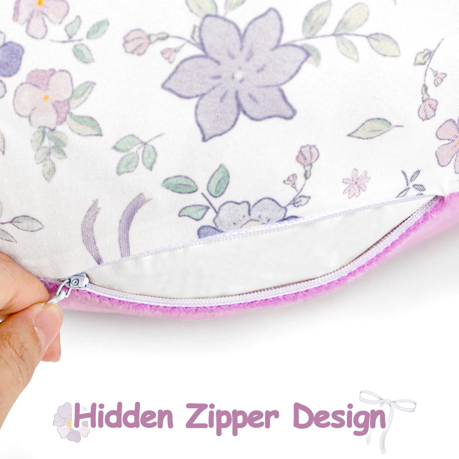 SWESEN Nursing Pillow Cover, 1 Pack Stretchy Slipcovers for Breastfeeding Pillows, Super Soft Removable Nursing Pillow Case for Baby Boy and Girls, Purple - Image 4