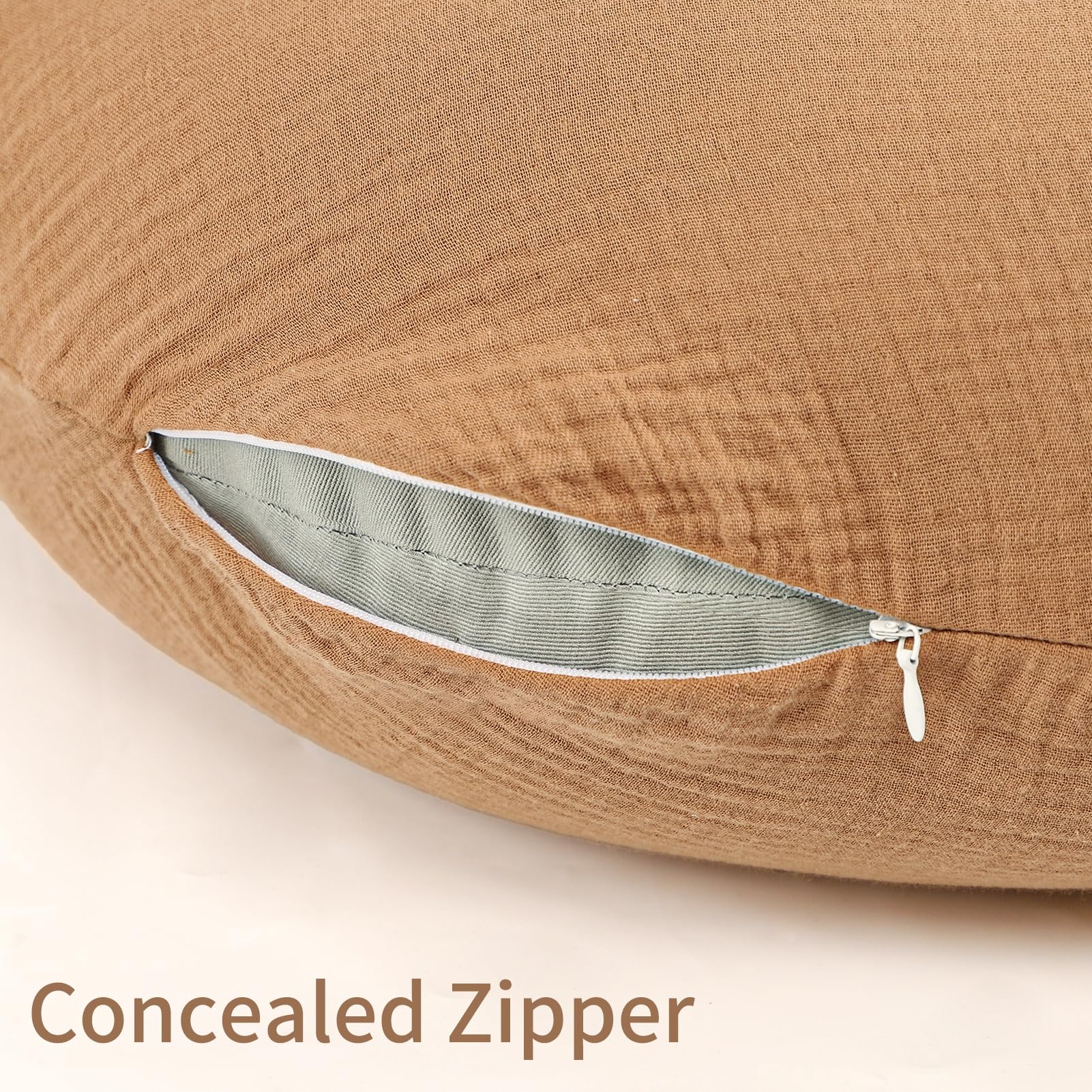 SWESEN Nursing Pillow Cover, Soft Removable Cover for Breastfeeding Pillows, Pillow Slipcover for Baby Boys and Girls, Comfortable & Breathable, Brown, Washable (Only Cover) - Image 4