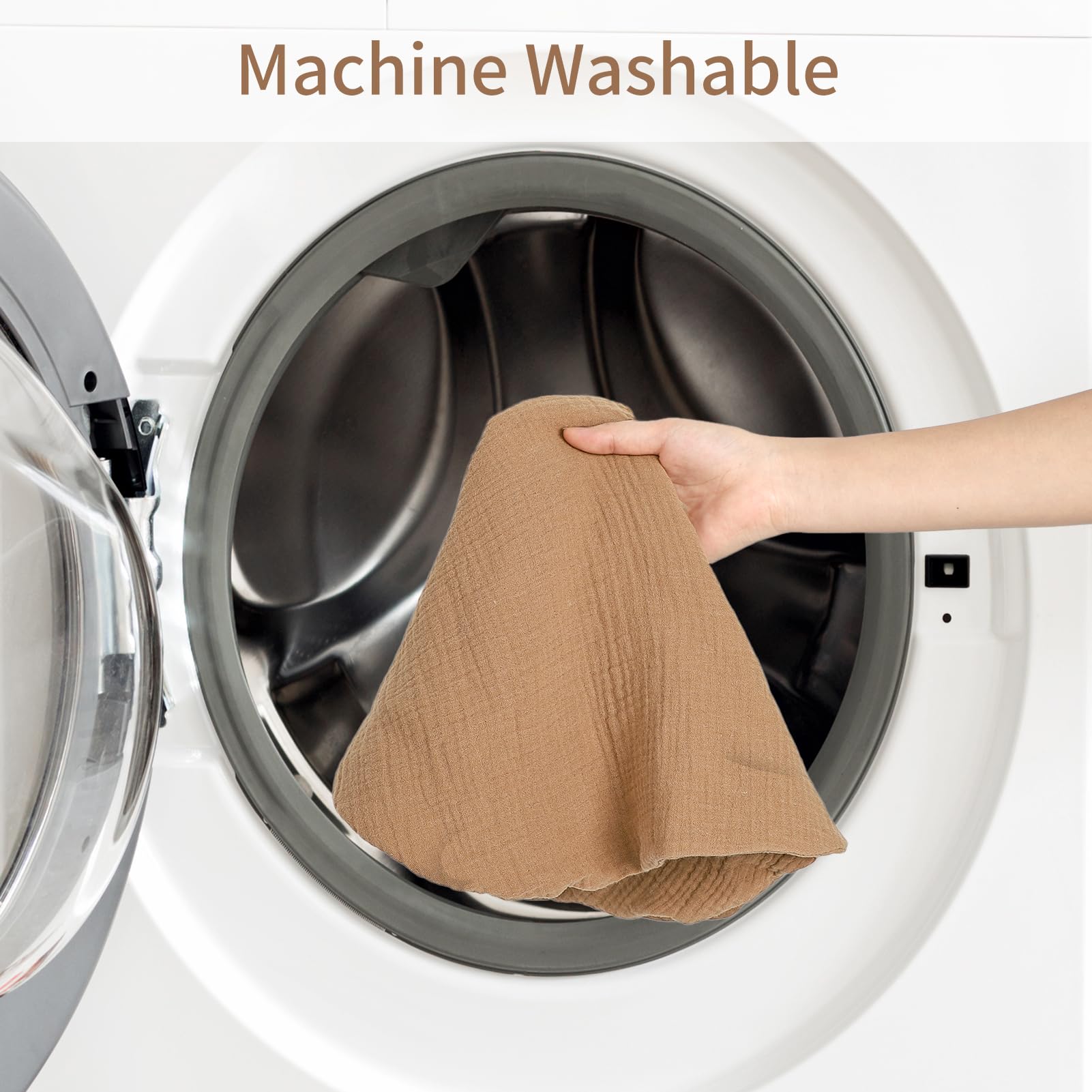 SWESEN Nursing Pillow Cover, Soft Removable Cover for Breastfeeding Pillows, Pillow Slipcover for Baby Boys and Girls, Comfortable & Breathable, Brown, Washable (Only Cover) - Image 8