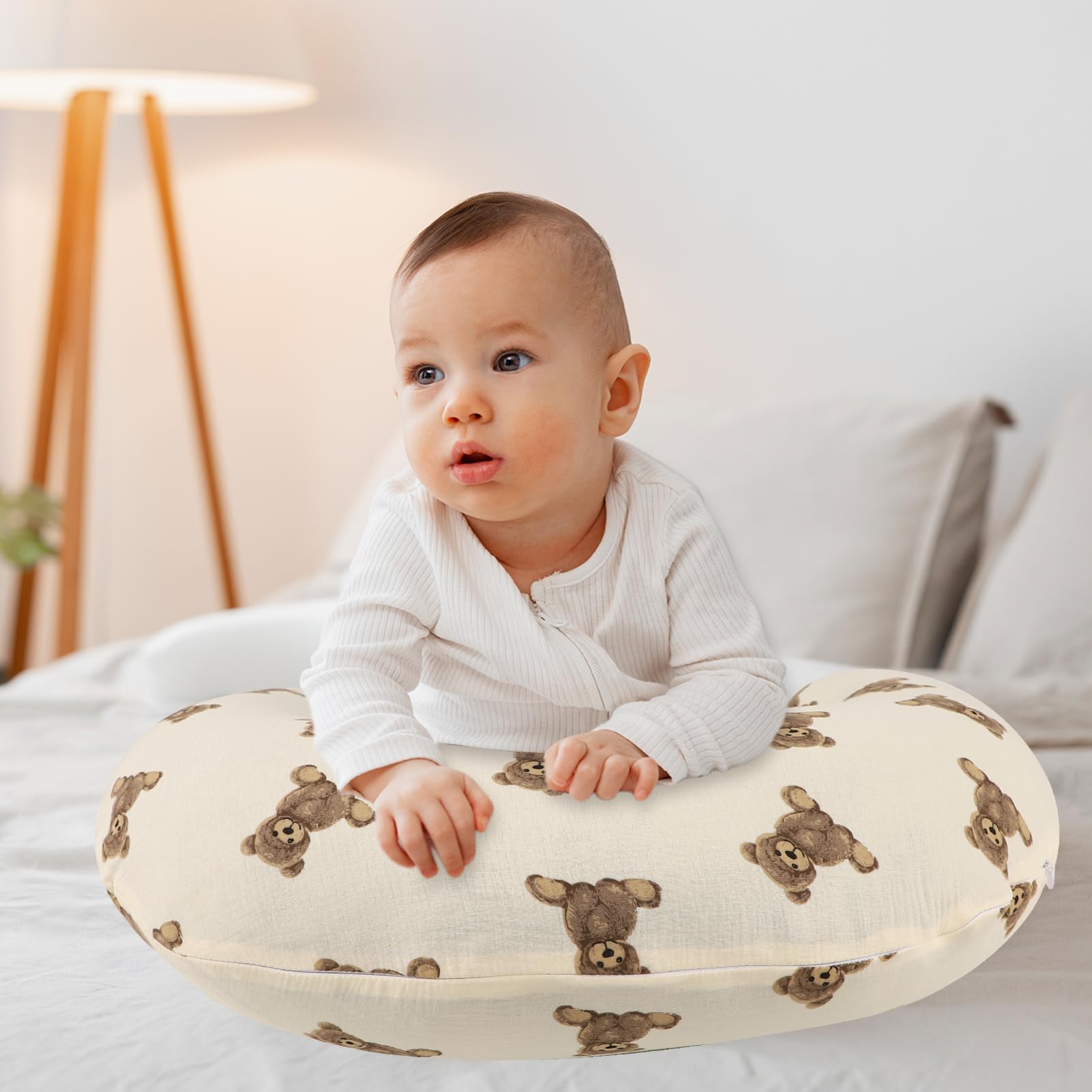 SWESEN Nursing Pillow Cover, Soft Removable Cover for Breastfeeding Pillows, Pillow Slipcover for Baby Boys and Girls, Comfortable & Breathable,Bear, Washable (Only Cover) - Image 8