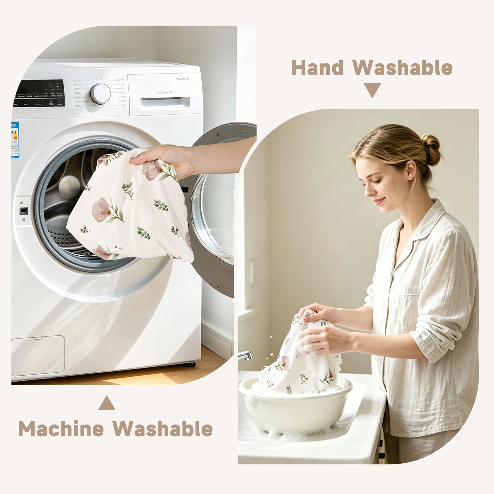 SWESEN Nursing Pillow Covers, Ultra Soft Nursing Cover for Breastfeeding Pillows, Stretchy Nursing Pillow Slipcover for Baby Girls Boys, Fits Standard Nursing Pillow, Floral - Image 8